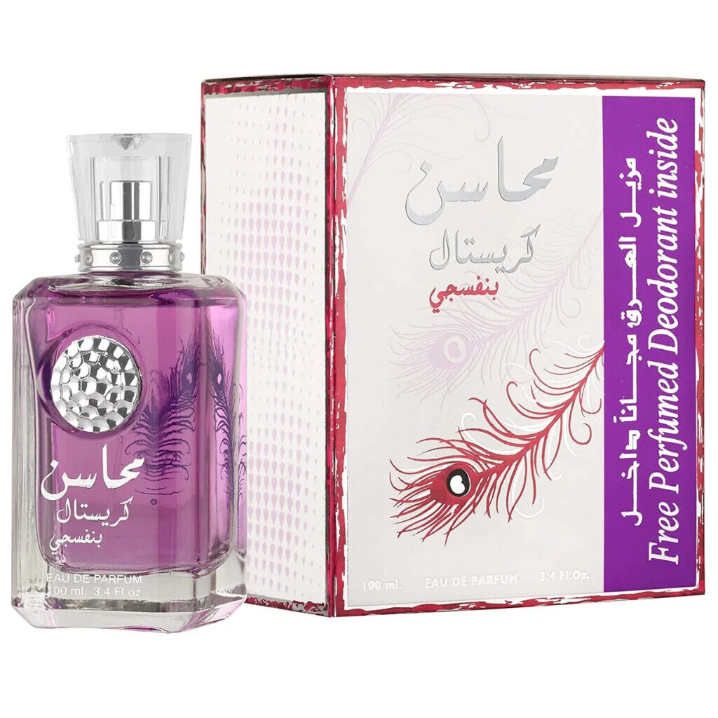 Lattafa Parfum Mahasin Crystal Violet + Déodorant Eau de Parfum 100 ml